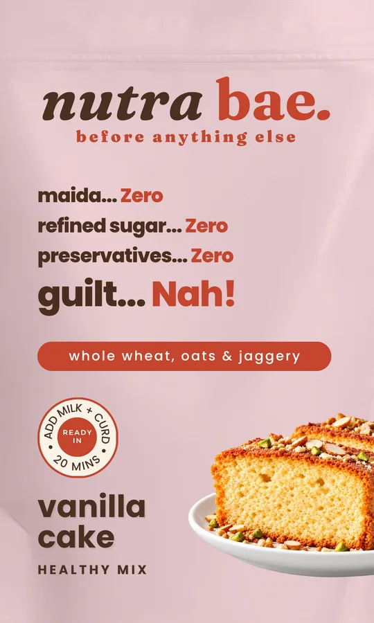 nutra bae vanilla cake healthy mix pack